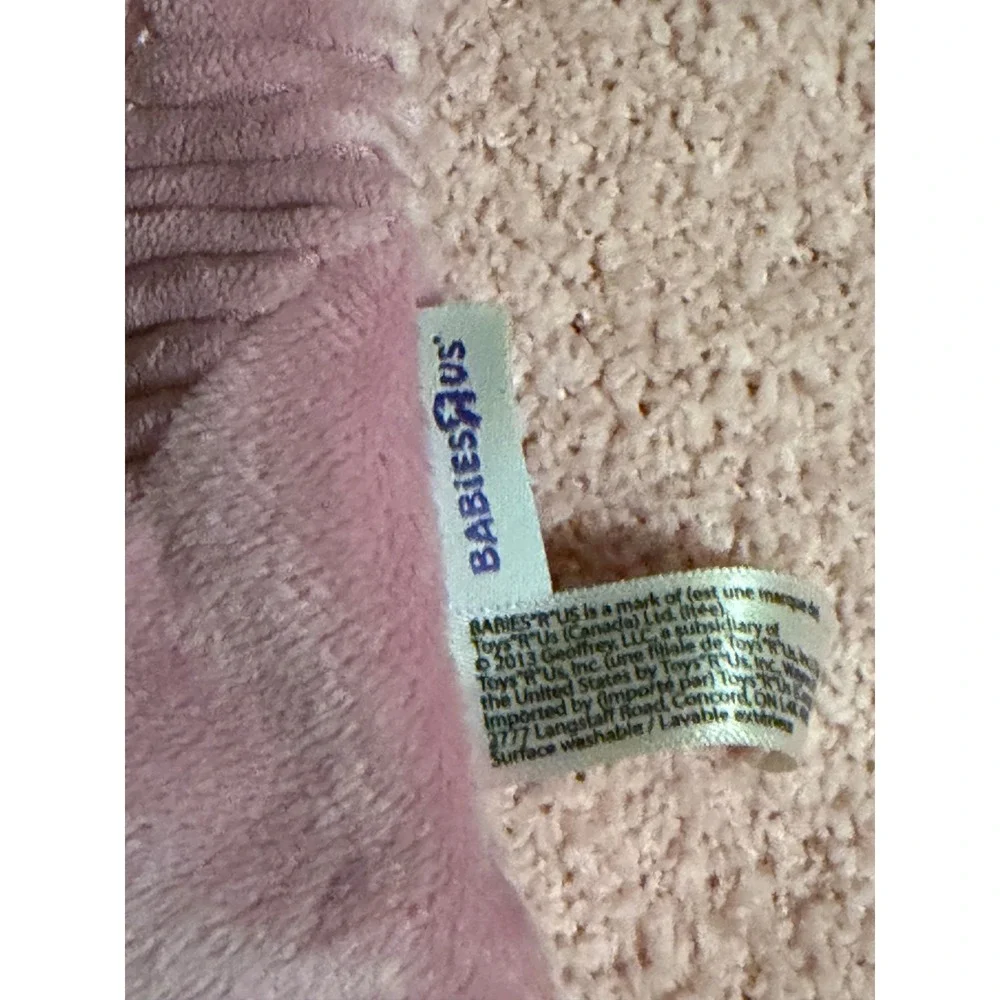 Babies R Us My First Blankie Pink Bear Corduroy Plush Security Blanket Lovey